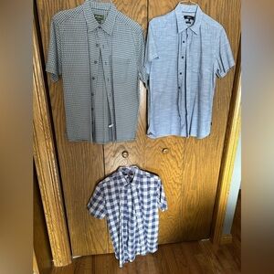 BUNDLE OF THREE(3) MENS SIZE L 100%COTTON SHORT SLEEVE EDDIE BAUER/ DH3 shirts